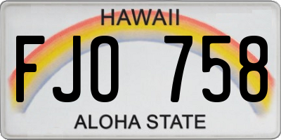 HI license plate FJO758