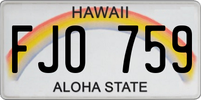 HI license plate FJO759