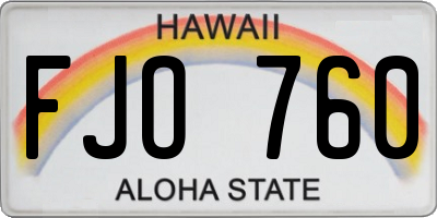 HI license plate FJO760
