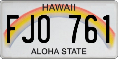 HI license plate FJO761