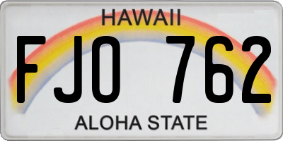 HI license plate FJO762