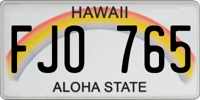 HI license plate FJO765