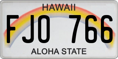 HI license plate FJO766
