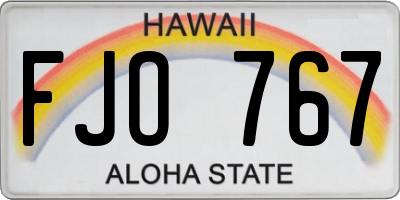 HI license plate FJO767