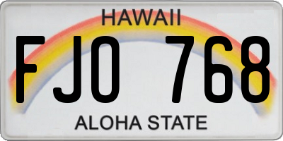HI license plate FJO768