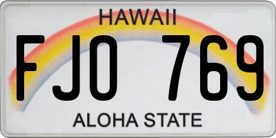 HI license plate FJO769