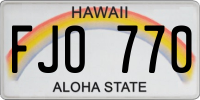 HI license plate FJO770