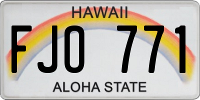 HI license plate FJO771