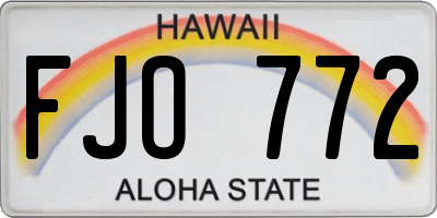 HI license plate FJO772