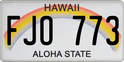 HI license plate FJO773