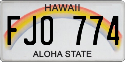 HI license plate FJO774