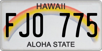 HI license plate FJO775
