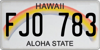HI license plate FJO783