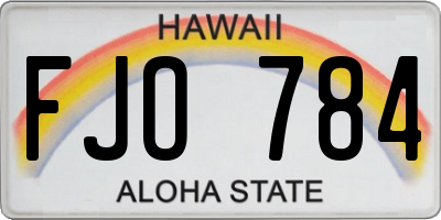 HI license plate FJO784