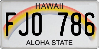 HI license plate FJO786
