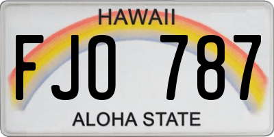 HI license plate FJO787