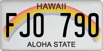 HI license plate FJO790