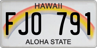 HI license plate FJO791