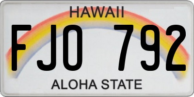 HI license plate FJO792