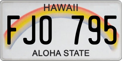 HI license plate FJO795