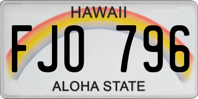 HI license plate FJO796