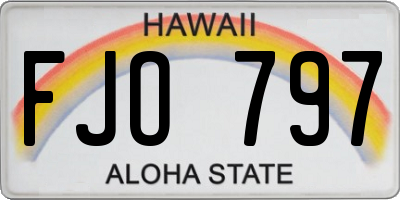 HI license plate FJO797