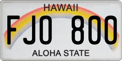 HI license plate FJO800
