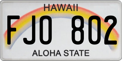 HI license plate FJO802
