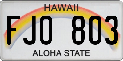 HI license plate FJO803