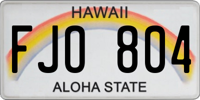 HI license plate FJO804