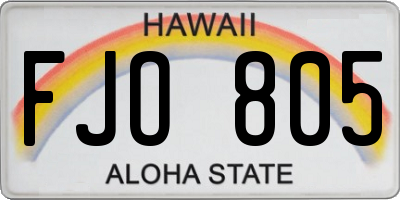 HI license plate FJO805