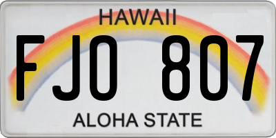HI license plate FJO807