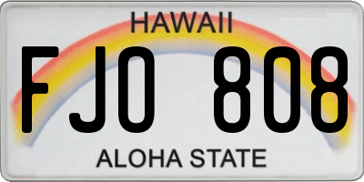 HI license plate FJO808