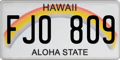 HI license plate FJO809