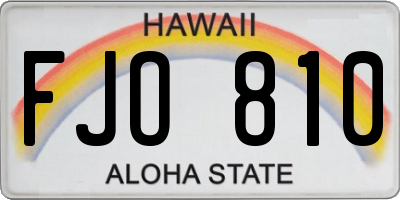HI license plate FJO810