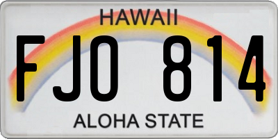 HI license plate FJO814