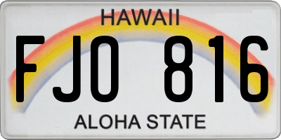 HI license plate FJO816