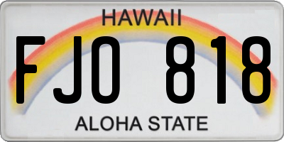 HI license plate FJO818