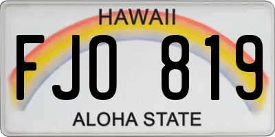 HI license plate FJO819