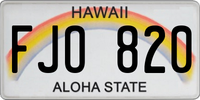 HI license plate FJO820