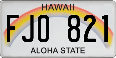 HI license plate FJO821