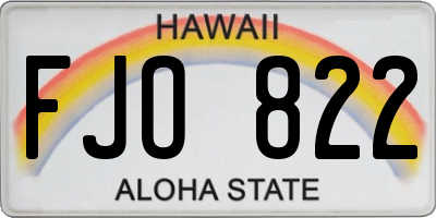 HI license plate FJO822