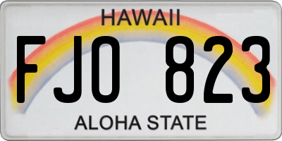 HI license plate FJO823