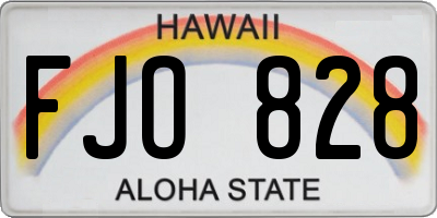 HI license plate FJO828