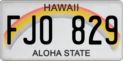 HI license plate FJO829