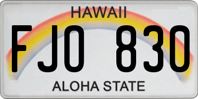 HI license plate FJO830