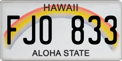 HI license plate FJO833