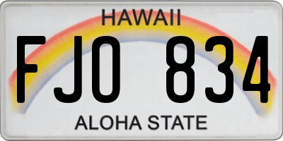 HI license plate FJO834