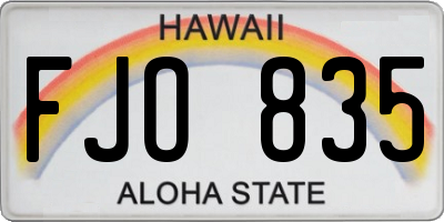 HI license plate FJO835