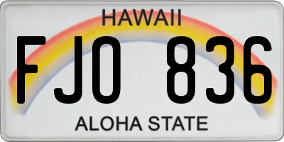 HI license plate FJO836